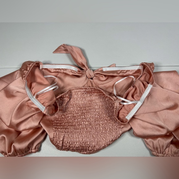 Princess Polly Satin Tie Front Balloon Sleeve Blouse - Picture 6 of 8